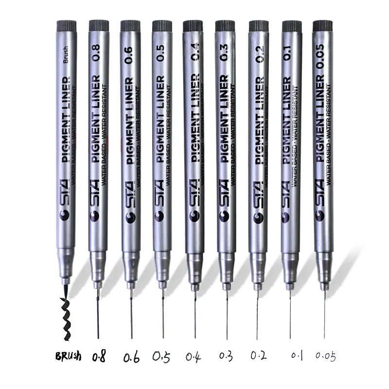 Porous-Point Pens Waterproof Fade Proof Micron PenTip Fine Liner Black Sketch Water Marker Pen for Manga Pens Writing Supplies
Porous-Point Pens Waterproof Fade Proof Micron PenTip Fine Liner Black Sketch Water Marker Pen for Manga Pens Writing Supplies