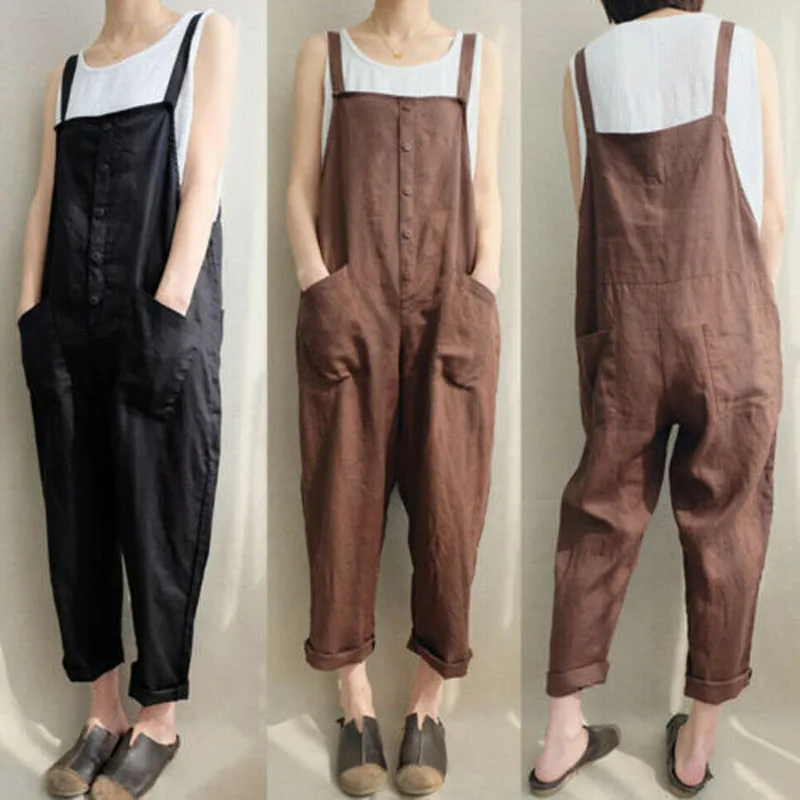 2019 New Brand Fashion Soft Women Casual Linen Pants Cotton Jumpsuit Strap Harem Trousers Overalls UK
2019 New Brand Fashion Soft Women Casual Linen Pants Cotton Jumpsuit Strap Harem Trousers Overalls UK