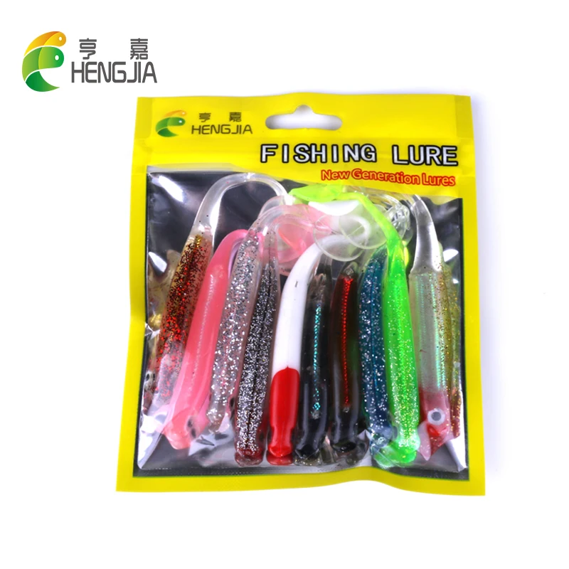 Hengjia 10 см 5 г мягкие резиновые рыболовные приманки grub worm искусственный 3D глаза