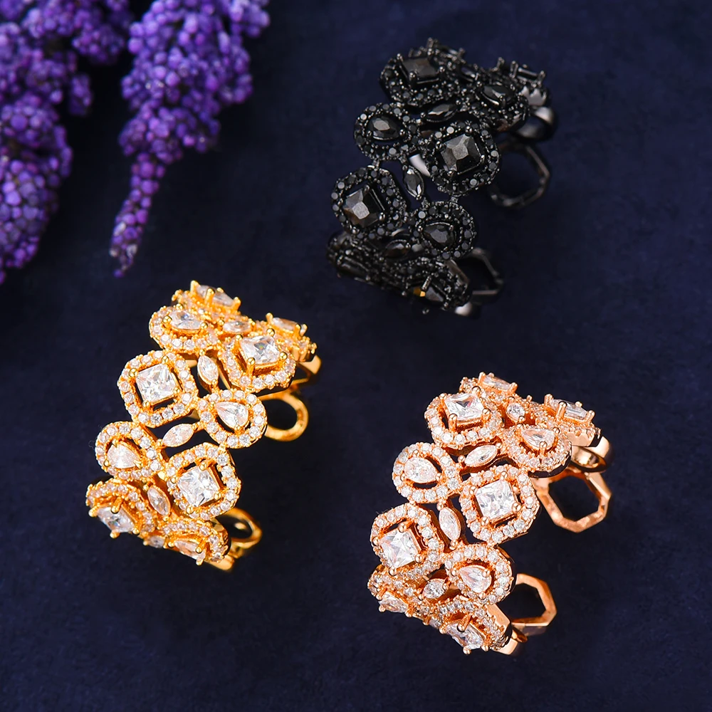 2019 New Korean Style Engagement Wedding Ring Cubic Zirconia Flower Rings for Women Adjustable femme Finger Rings Jewelry
2019 New Korean Style Engagement Wedding Ring Cubic Zirconia Flower Rings for Women Adjustable femme Finger Rings Jewelry