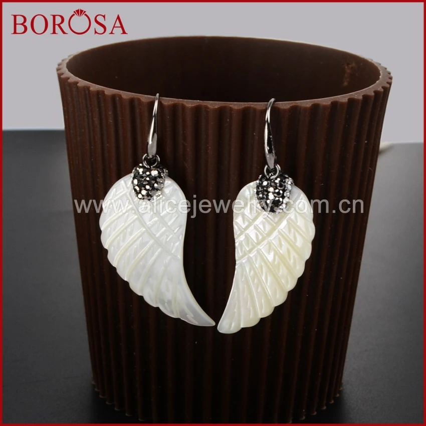 Серьги-подвески BOROSA с белыми ракушками, серьги-подвески ручной работы из стразов с черным пистолетом и цирконием, модные висячие серьги JAB521
Серьги-подвески BOROSA с белыми ракушками, серьги-подвески ручной работы из стразов с черным пистолетом и цирконием, модные висячие серьги JAB521