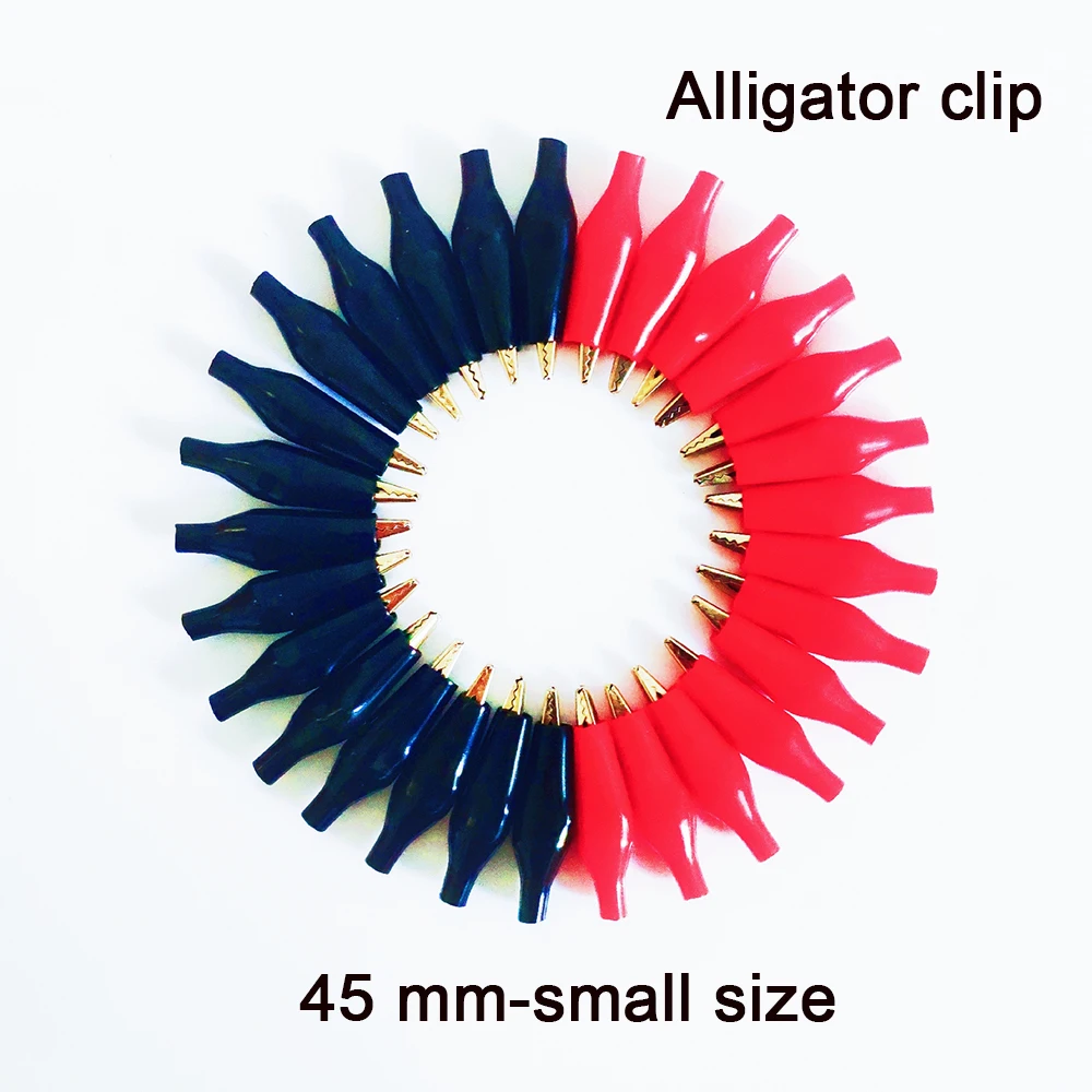 45mm Crocodile Clip 10pcs/lot G98 Electrical Clamp for Testing Probe Meter Black and Red with Plastic Boot Metal Alligator Clip
45mm Crocodile Clip 10pcs/lot G98 Electrical Clamp for Testing Probe Meter Black and Red with Plastic Boot Metal Alligator Clip