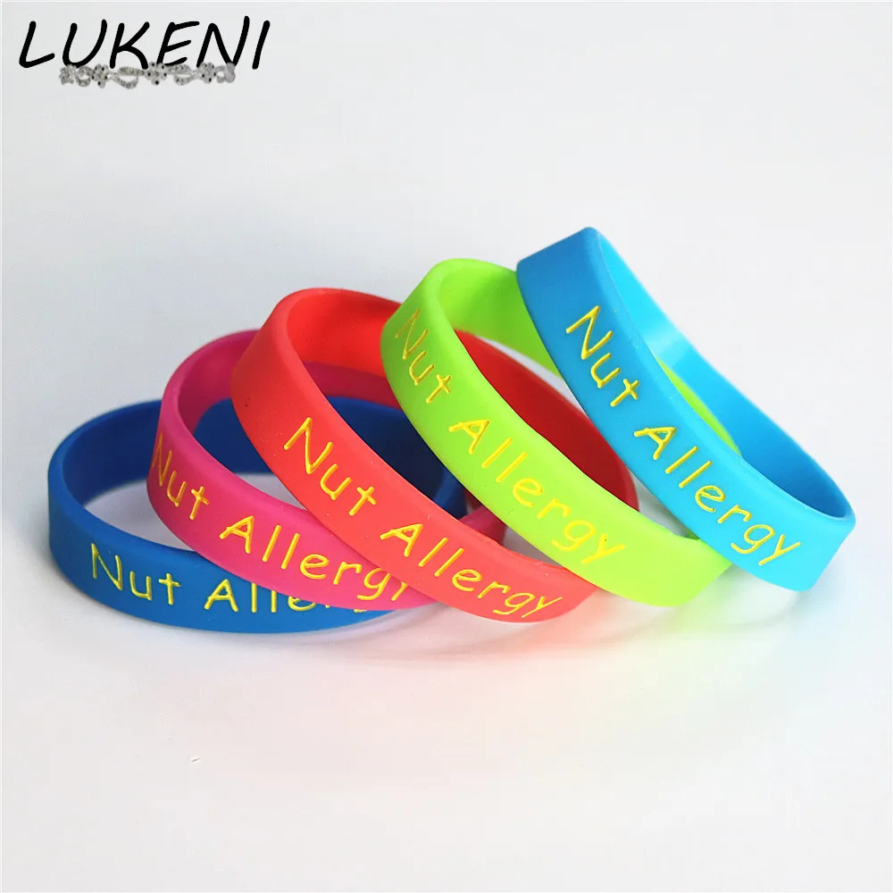 LUKENI 1PC Medical Alert Nut Allergy Silicone Wristband Kids Size Green Red Blue Pink Armband kids Braceets&Bangles Gifts SH110K
LUKENI 1PC Medical Alert Nut Allergy Silicone Wristband Kids Size Green Red Blue Pink Armband kids Braceets&Bangles Gifts SH110K