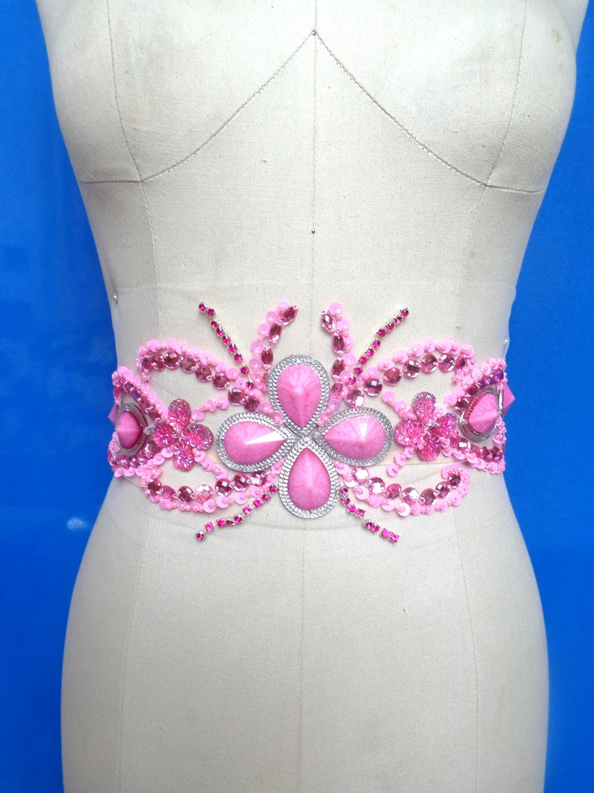 A12 handmade pink sew on rhinestones applique crystals trim patches 37*12cm for dress DIY Manual accessories
A12 handmade pink sew on rhinestones applique crystals trim patches 37*12cm for dress DIY Manual accessories