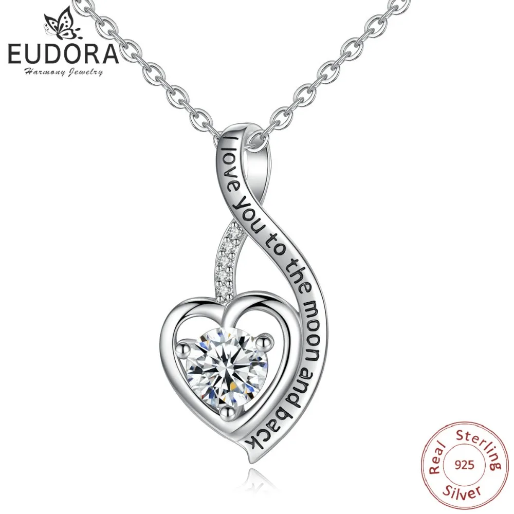 EUDORA 925 Sterling Silver CZ Love Heart Pendant Necklaces Personalized Peach Heart Charm For Wife Jewelry Anniversary Gift D352
EUDORA 925 Sterling Silver CZ Love Heart Pendant Necklaces Personalized Peach Heart Charm For Wife Jewelry Anniversary Gift D352