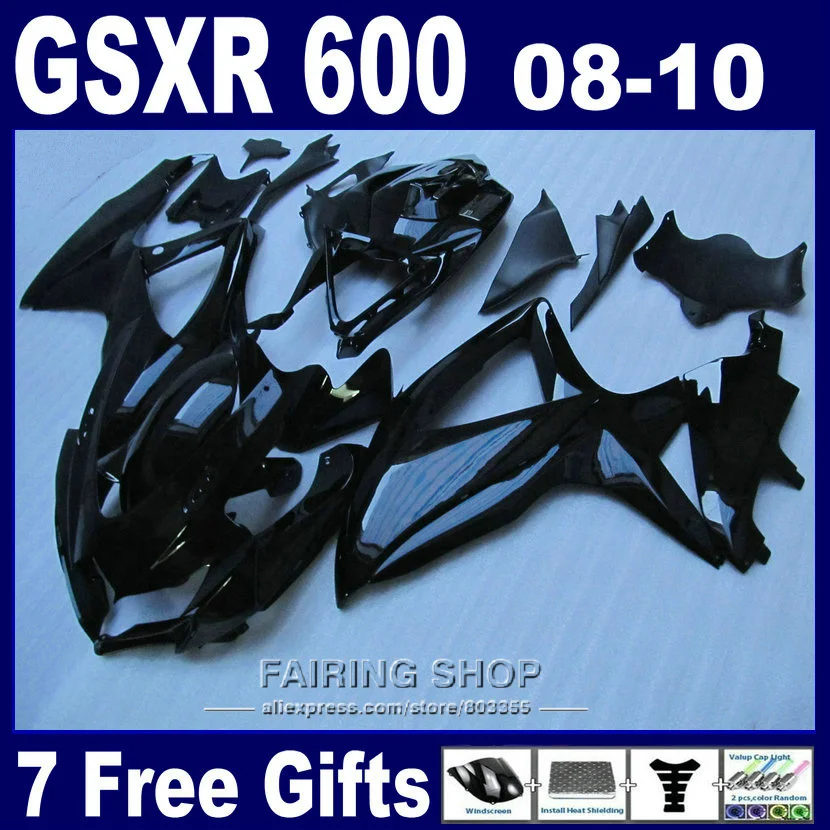 Комплект обтекателей для кузова под давлением для suzuki инъекция gsxr600 08 09 10 черные Обтекатели gsxr750 2008-2010 nm153