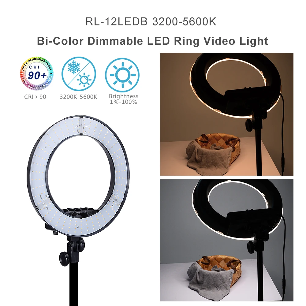 Кольцевой светильник для цифровой фотостудии 45 Вт 3200 5600K с 180 светодиодами|ring