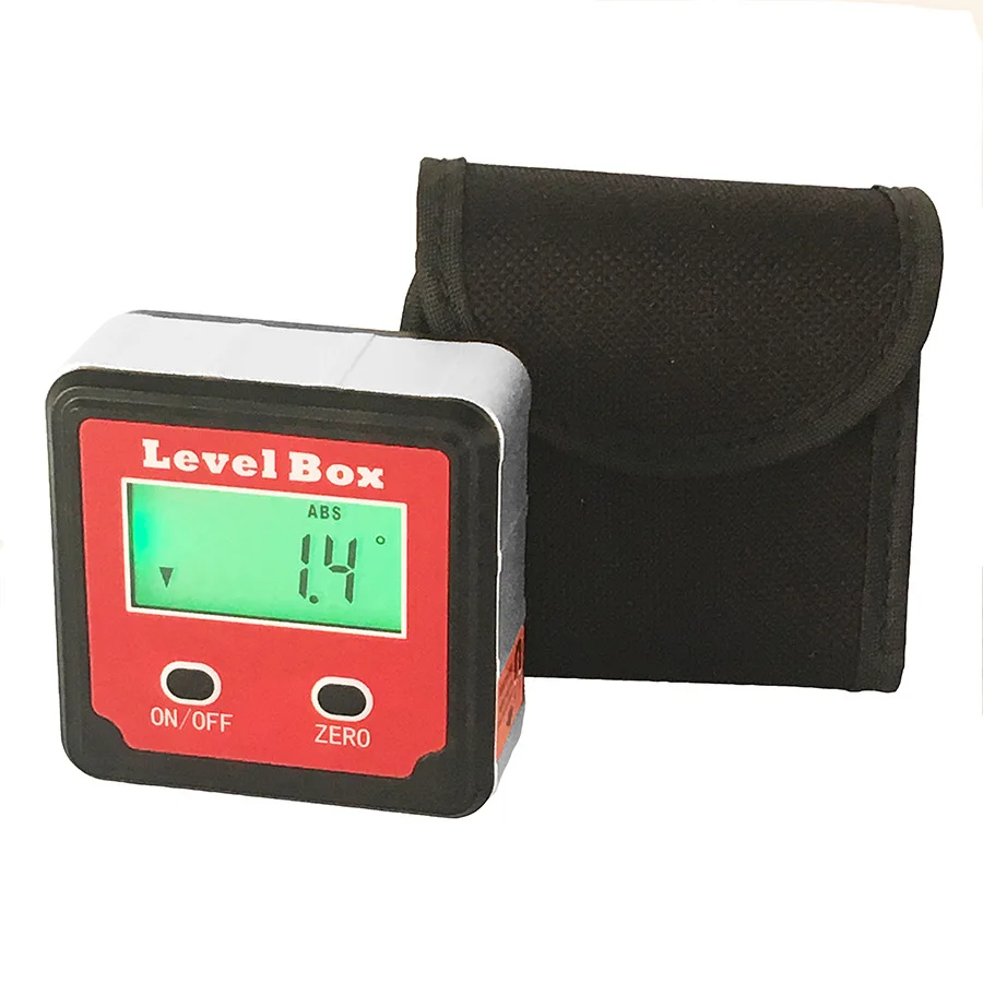 Red Precision digital protractor inclinometer Level box digital angle finder Bevel Box with magnet base
Red Precision digital protractor inclinometer Level box digital angle finder Bevel Box with magnet base