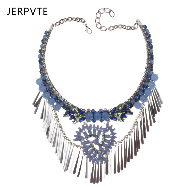 Роскошное Новое модное ювелирное изделие JERPVTE 2018 чокер с кристаллами ожерелье в