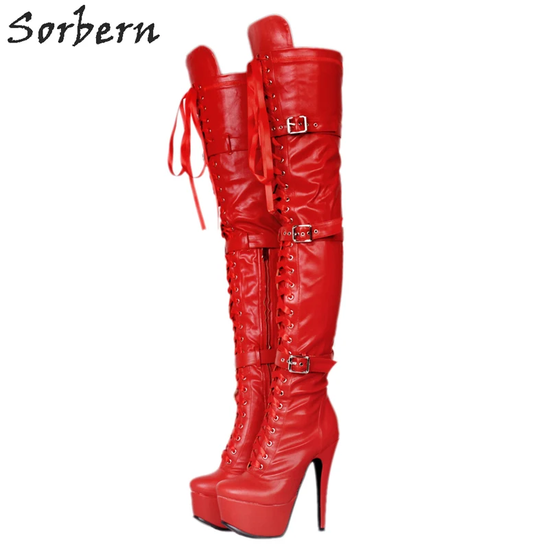Sorbern Fashion Over The Knee Boots For Women Wine Red Platform Shoes Straps Buckles Super High Heels Booties Womens Shoes 2018
Sorbern Fashion Over The Knee Boots For Women Wine Red Platform Shoes Straps Buckles Super High Heels Booties Womens Shoes 2018
