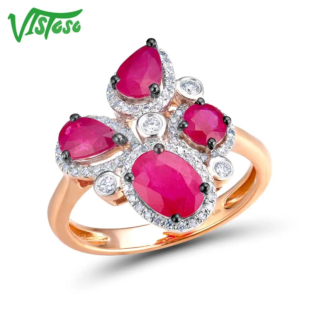 VISTOSO 14K 585 Rose Gold Ring For Women Genuine Sparkling Diamond Fancy Ruby Engagement Anniversary Unique Elegant Fine Jewelry
VISTOSO 14K 585 Rose Gold Ring For Women Genuine Sparkling Diamond Fancy Ruby Engagement Anniversary Unique Elegant Fine Jewelry