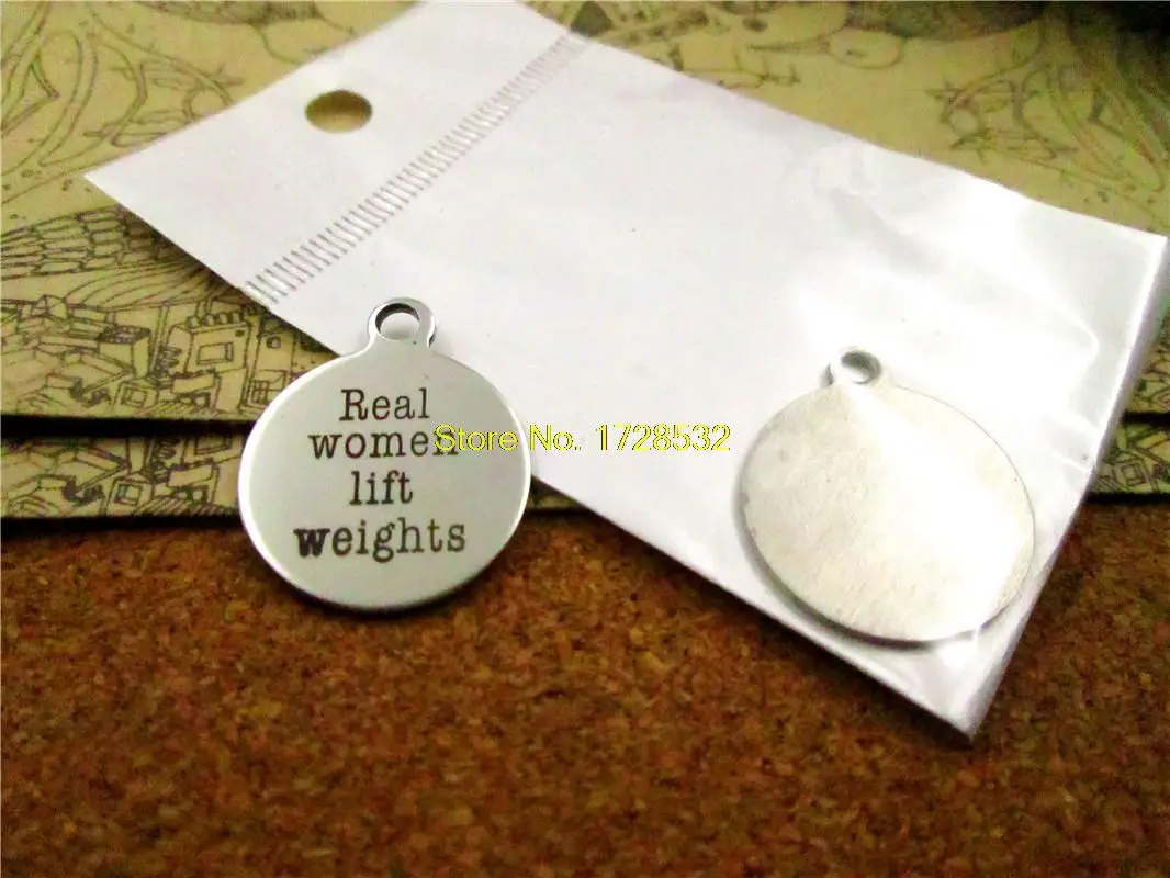 10pcs-stainless steel Charms "Real Women Lift Weights"DIY Charms Pendants for necklace/bracelet/keychain DIY jewelry
10pcs-stainless steel Charms "Real Women Lift Weights"DIY Charms Pendants for necklace/bracelet/keychain DIY jewelry