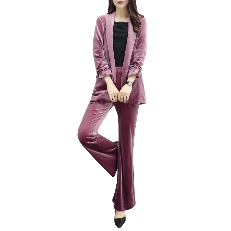 Spring and Autumn New Gold Velvet Casual Suit Set Fashion Slim Large Size OL Professional Set Women's Two-piece Set AL571
Spring and Autumn New Gold Velvet Casual Suit Set Fashion Slim Large Size OL Professional Set Women's Two-piece Set AL571