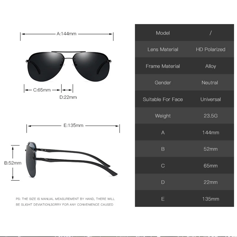 SAYLAYO Men Women Classic Square Polarized Sunglasses Rimless Design UV400 Protection for Driving Fishing Eyewear
SAYLAYO Men Women Classic Square Polarized Sunglasses Rimless Design UV400 Protection for Driving Fishing Eyewear