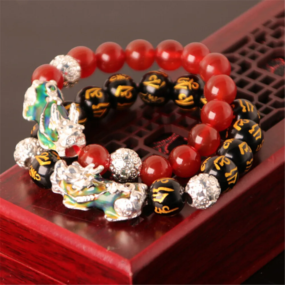 Thermochromic Pixiu Bracelet 3D Silver-plated Charm Natural Six Words Stone Beads Men's Bracelet Lovers Jewelry Wholesale
Thermochromic Pixiu Bracelet 3D Silver-plated Charm Natural Six Words Stone Beads Men's Bracelet Lovers Jewelry Wholesale