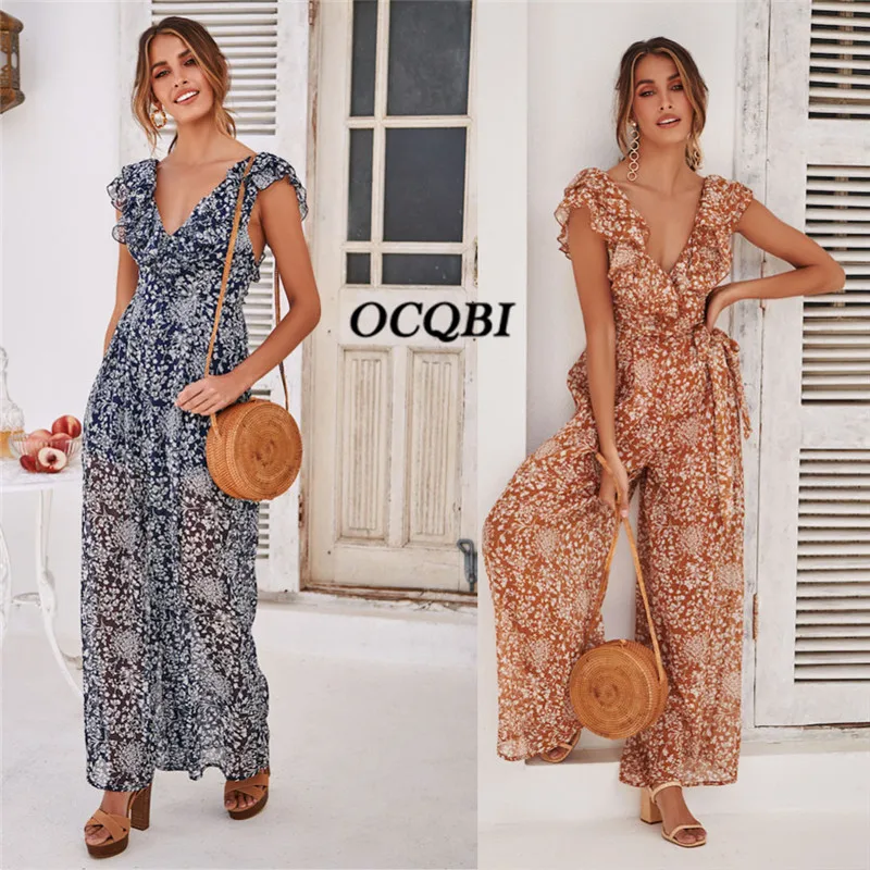 Plus Size Bohemian Jumpsuits Womens Summer Sexy Beach Backless Chiffon Korean Jumpsuit
Plus Size Bohemian Jumpsuits Womens Summer Sexy Beach Backless Chiffon Korean Jumpsuit