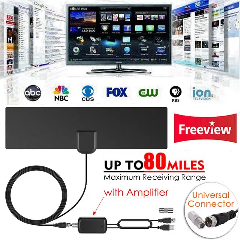 Антенна для серфинга в помещении, цифровой HD ТВ-кабель, Fox антенна DVB-T/T2 VHF UHF, приемник и усилитель сигнала
Антенна для серфинга в помещении, цифровой HD ТВ-кабель, Fox антенна DVB-T/T2 VHF UHF, приемник и усилитель сигнала