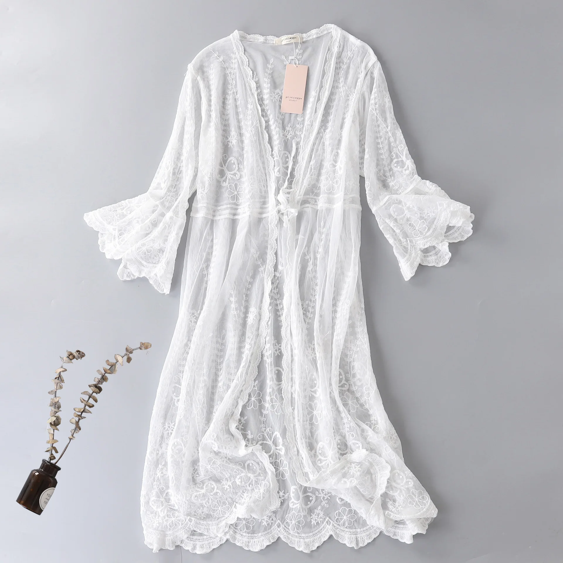 Long ruffled cuff lace net 7 minutes of sleeve embroidery with cardigan shawls 2019 summer new products
Long ruffled cuff lace net 7 minutes of sleeve embroidery with cardigan shawls 2019 summer new products