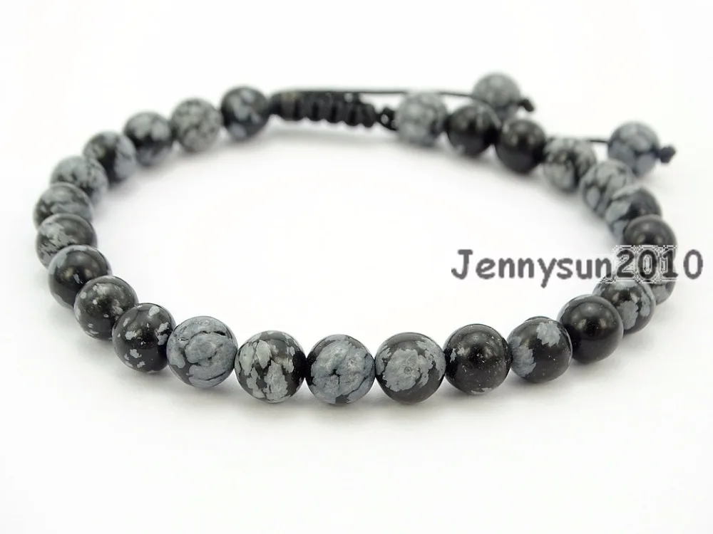 Handmade 6mm Adjustable Natural Snowflake Gems Stone Round Beads Bracelet Healing Reiki 5 Strands/Pack
Handmade 6mm Adjustable Natural Snowflake Gems Stone Round Beads Bracelet Healing Reiki 5 Strands/Pack