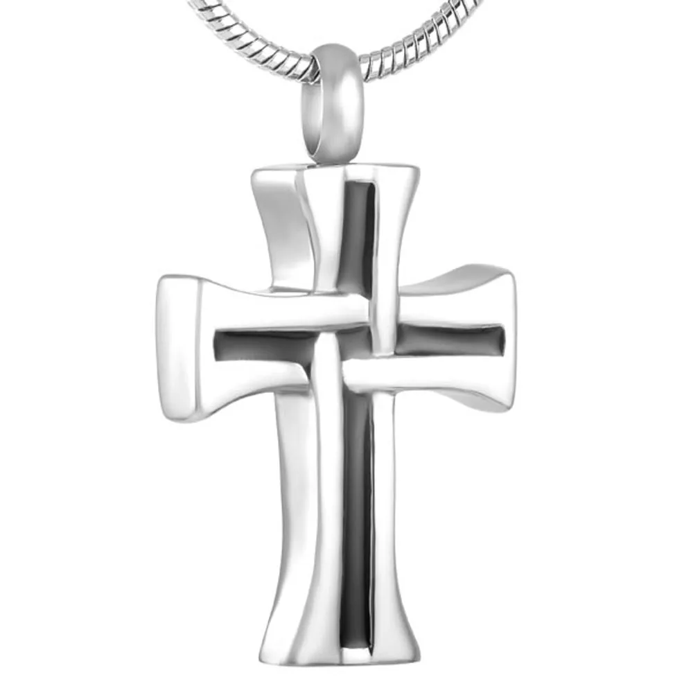 

Mini Cross Cremation Urn Necklace Memorial Ash Holder Stainless Steel Keepsake Pendant Jewelry for Ashes for Men Dad Mom Wife