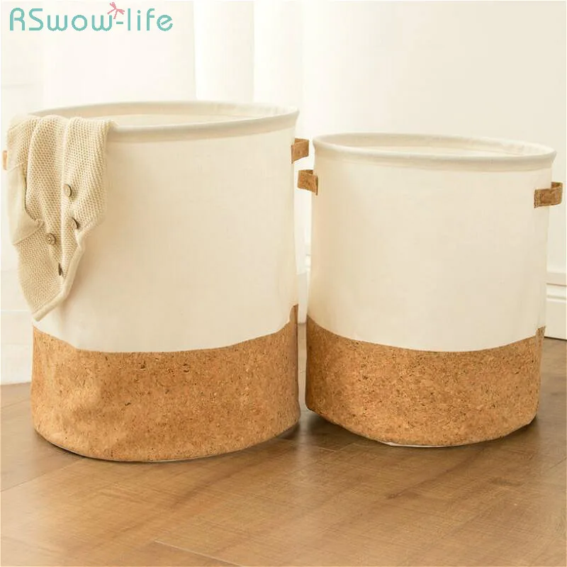 Cotton And Hemp Receiving Barrel Cork Folding Laundry Basket Fabric Waterproof Portable Clothes Storage Supplies Cleaning Bags
Cotton And Hemp Receiving Barrel Cork Folding Laundry Basket Fabric Waterproof Portable Clothes Storage Supplies Cleaning Bags