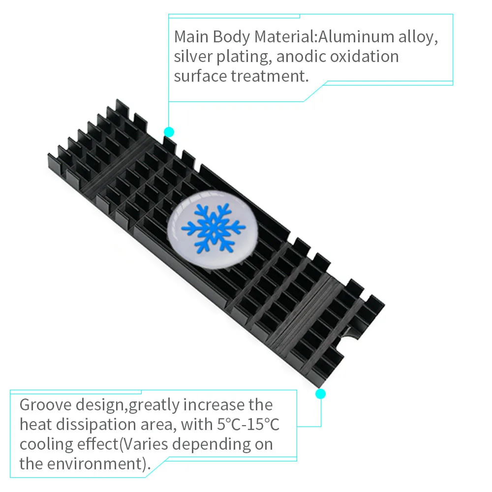 Радиатор SSD PCIE NVMe M.2 2280 алюминиевый радиатор экструдированный для рассеивание