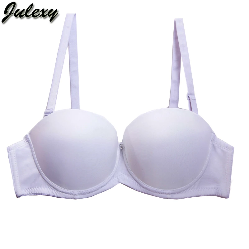 

Julexy AB Push Up Bralette Women Bra 1/2 Cup Hot Sell 2018 Thickening Gathered A Strapless Seamless Brassiere Padded Underwear