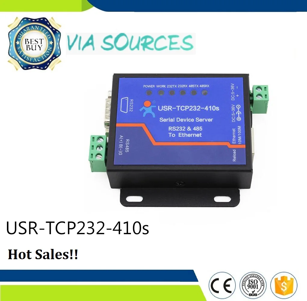 USR TCP232 410S напрямую с фабрики Ethernet конвертер Последовательный RS232 RS485 2 порта
