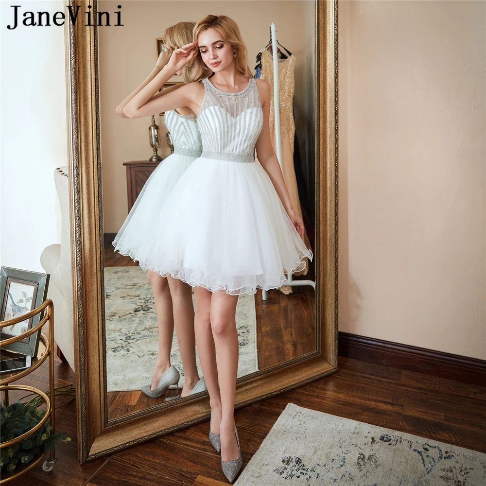 JaneVini Luxury White Prom Dresses Short Scoop Neck Sparkle Heavy Beads A Line Tulle Prom Dress Woman Vestido De Formatura Curto
JaneVini Luxury White Prom Dresses Short Scoop Neck Sparkle Heavy Beads A Line Tulle Prom Dress Woman Vestido De Formatura Curto