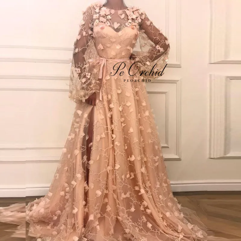 PEORCHID Arabic High Slit Prom Dresses Flower Floral 2019 Vestidis De Gala Para Festa Tulle Long Sleeve Evening Gowns For Women
PEORCHID Arabic High Slit Prom Dresses Flower Floral 2019 Vestidis De Gala Para Festa Tulle Long Sleeve Evening Gowns For Women