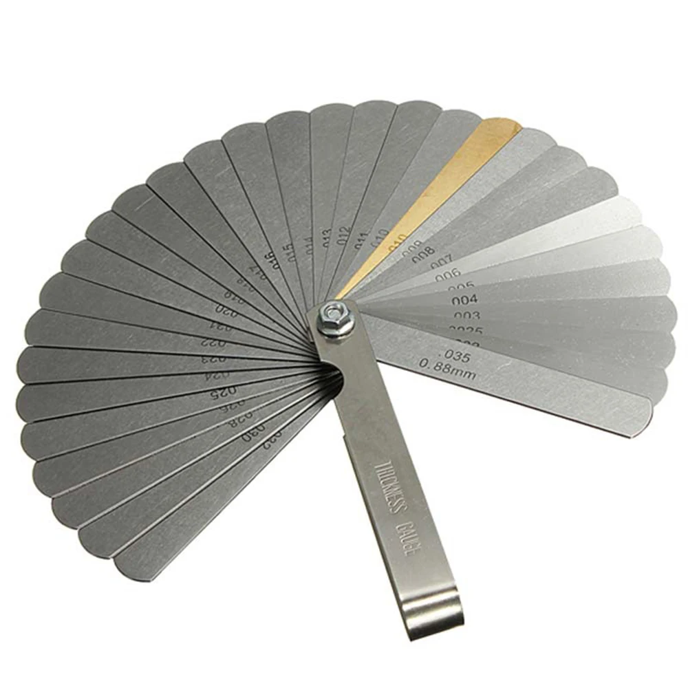 New 32 Blades Valve Feeler Gauge Metric Gap Filler 0.04-0.88mm Thickness Gauge Metric Feeler Gauge 89A32 for Measurement Tool
New 32 Blades Valve Feeler Gauge Metric Gap Filler 0.04-0.88mm Thickness Gauge Metric Feeler Gauge 89A32 for Measurement Tool