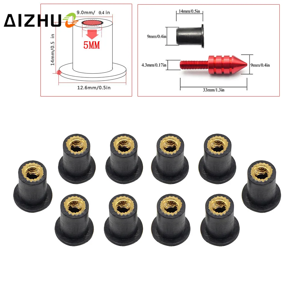 5MM/M5 Motorcycle Accessories rubber well nuts For yamaha suzuki ducati bmw honda kawasaki 10PCS 15PCS 20PCS
5MM/M5 Motorcycle Accessories rubber well nuts For yamaha suzuki ducati bmw honda kawasaki 10PCS 15PCS 20PCS