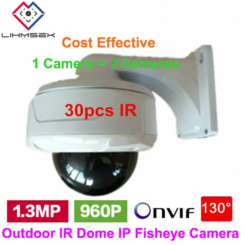 Lihmsek Onvif IP камера POE рыбий глаз 130 градусов Широкоугольный объектив HD 1 3