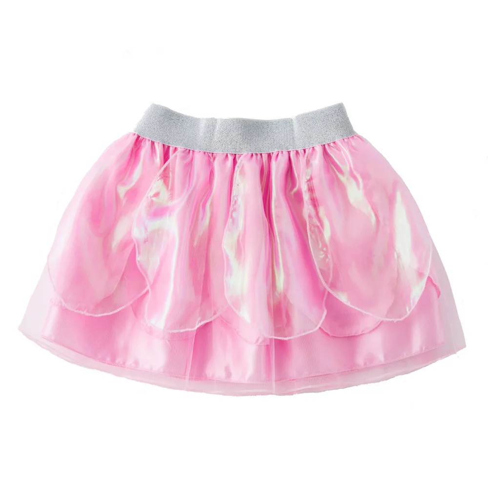 Новейший дизайн От 3 до 12 лет 4 слоя блестящая розовая юбка-пачка для девочек