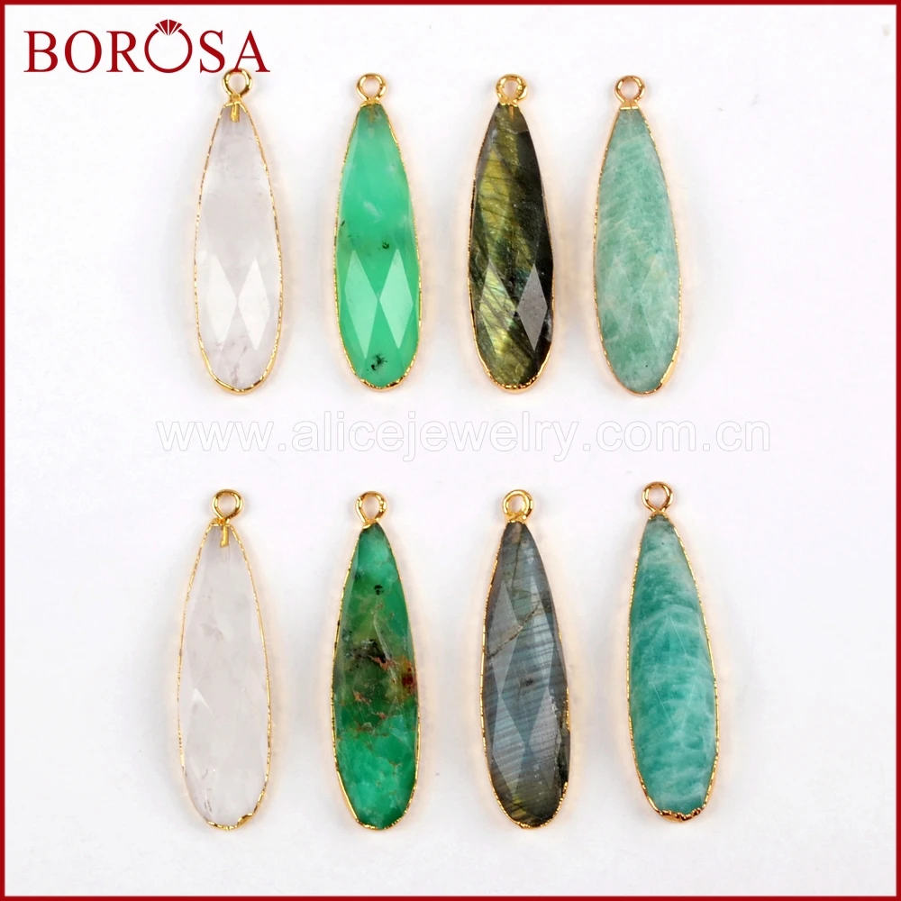 BOROSA 5PCS Faceted Teardrop Gold Color White Quartz Crystal Labradorite Charms Gems Pendant Beads Jewelry for Necklace G1524
BOROSA 5PCS Faceted Teardrop Gold Color White Quartz Crystal Labradorite Charms Gems Pendant Beads Jewelry for Necklace G1524