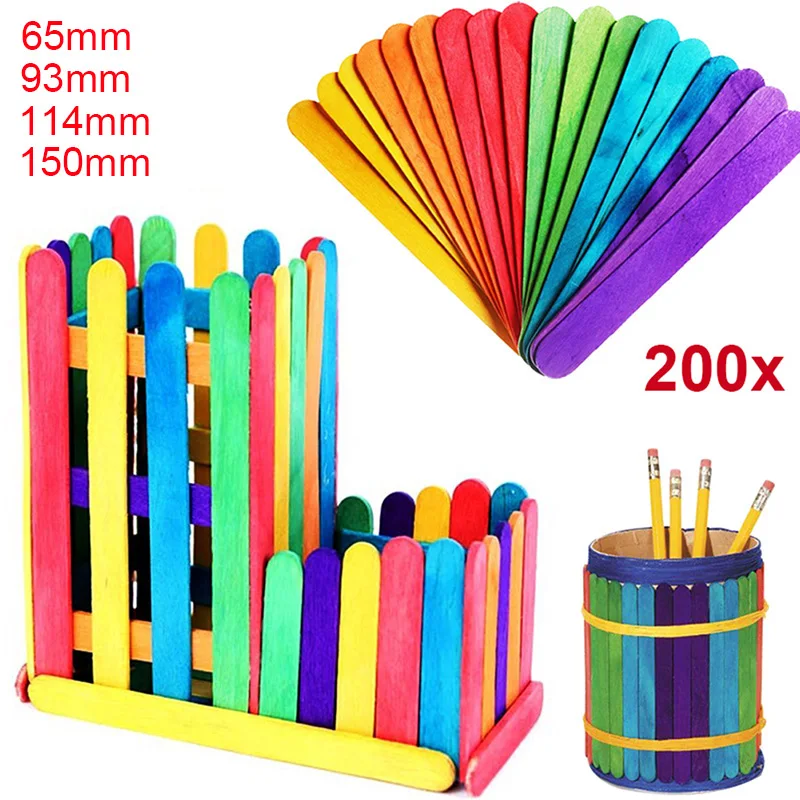 200Pcs Wood Craft Sticks Colored Kids Hand Crafts Art Ice Cream Lolly Sticks DIY Funny Children Gift M09
200Pcs Wood Craft Sticks Colored Kids Hand Crafts Art Ice Cream Lolly Sticks DIY Funny Children Gift M09