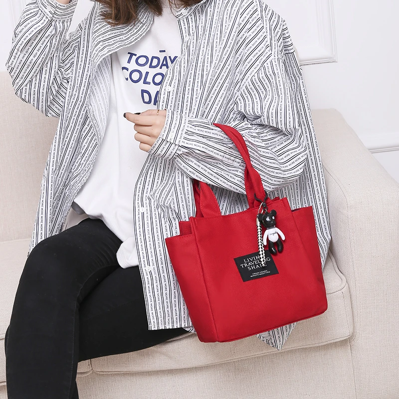 LANVERA brand women solid casual totes bear pendant canvas handbag hotsale ladies party shopping purse messenger shoulder bags
LANVERA brand women solid casual totes bear pendant canvas handbag hotsale ladies party shopping purse messenger shoulder bags
