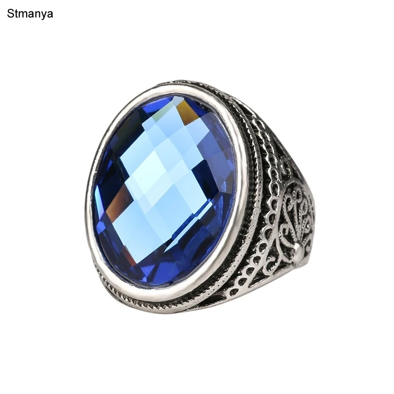 Luxury Blue Glass Stone Ring For Women Dazzle Accessories Silver Color Plated Vintage Oval For Men Big Rings 31015
Luxury Blue Glass Stone Ring For Women Dazzle Accessories Silver Color Plated Vintage Oval For Men Big Rings 31015