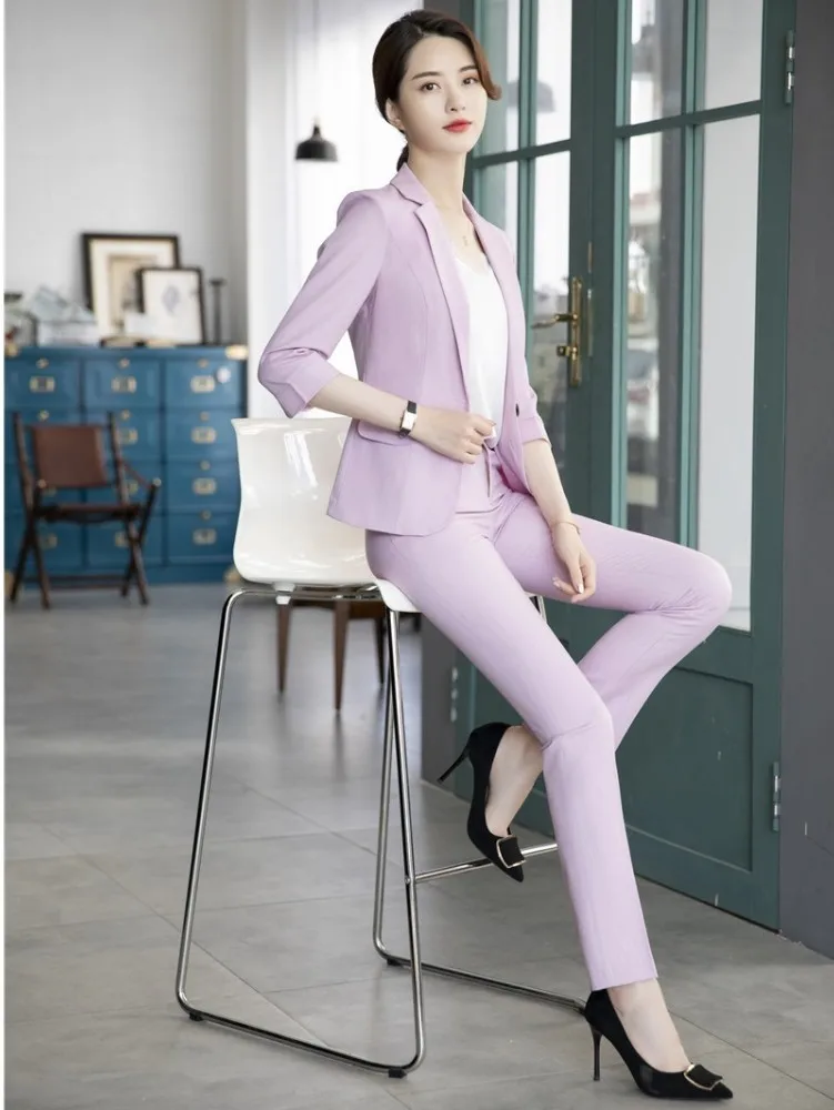 Novelty Pink Slim Fashion Women Business Suits With Pants and Jackets Coat OL Styles Ladies Professional Pantsuits Trousers Set
Novelty Pink Slim Fashion Women Business Suits With Pants and Jackets Coat OL Styles Ladies Professional Pantsuits Trousers Set