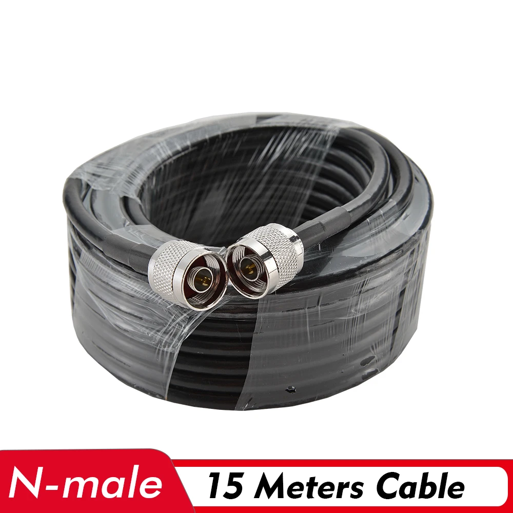 15 Meters Black 50-5 Coaxial Cable N Male Connector Low Loss Signal Cable Connect with Outdoor/Indoor Antenna and Signal Booster
15 Meters Black 50-5 Coaxial Cable N Male Connector Low Loss Signal Cable Connect with Outdoor/Indoor Antenna and Signal Booster