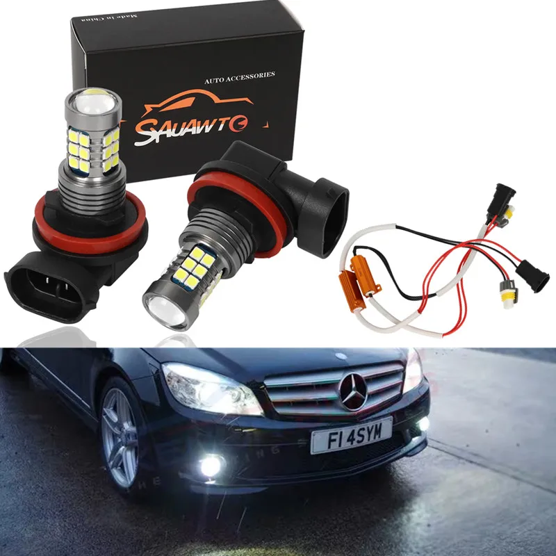 2 шт. автомобисветодиодный светодиодные лампы H11 9006 HB4 для Mercedes Benz B260 B200 GL63 SLK55 E400 E320
