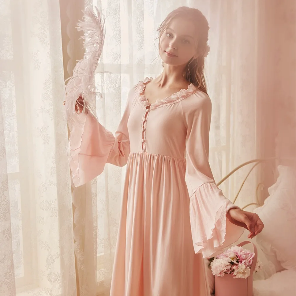 Elegant Nightdress Female Spring Court Retro Pajamas Long Sleeve Homewear Night G Women
Elegant Nightdress Female Spring Court Retro Pajamas Long Sleeve Homewear Night G Women