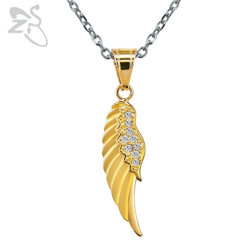 ZS 3 Color Angel Wing Stainless Steel Necklace With Cubic Zirconia Hip Hop Pendnat Necklaces for Men Women Punk Rock Jewelry
ZS 3 Color Angel Wing Stainless Steel Necklace With Cubic Zirconia Hip Hop Pendnat Necklaces for Men Women Punk Rock Jewelry