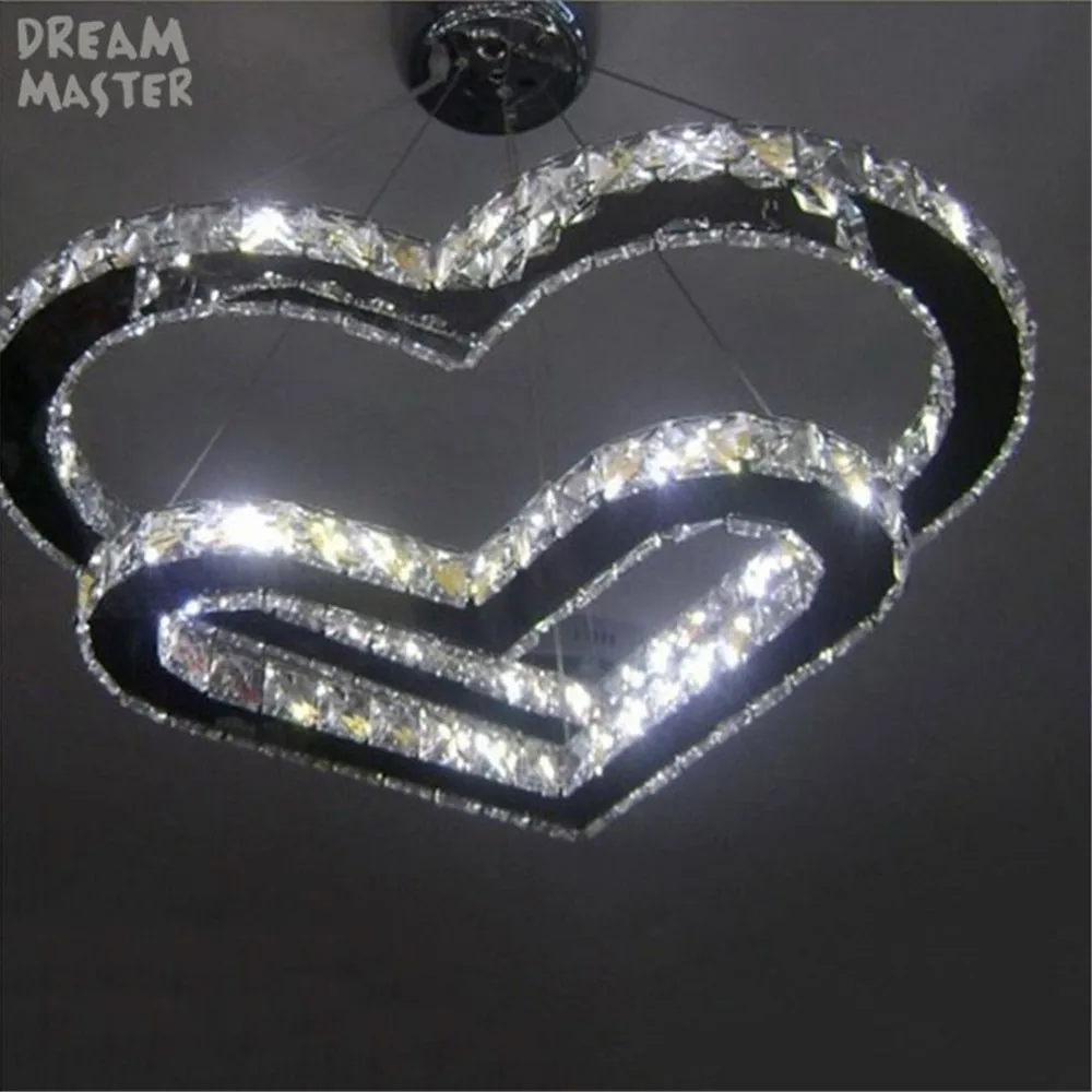 New Design LED Crystal pendant Lights Stainless Steel heart in heart Modern Cord Pendant Lamp wedding decoration leds lamp
New Design LED Crystal pendant Lights Stainless Steel heart in heart Modern Cord Pendant Lamp wedding decoration leds lamp