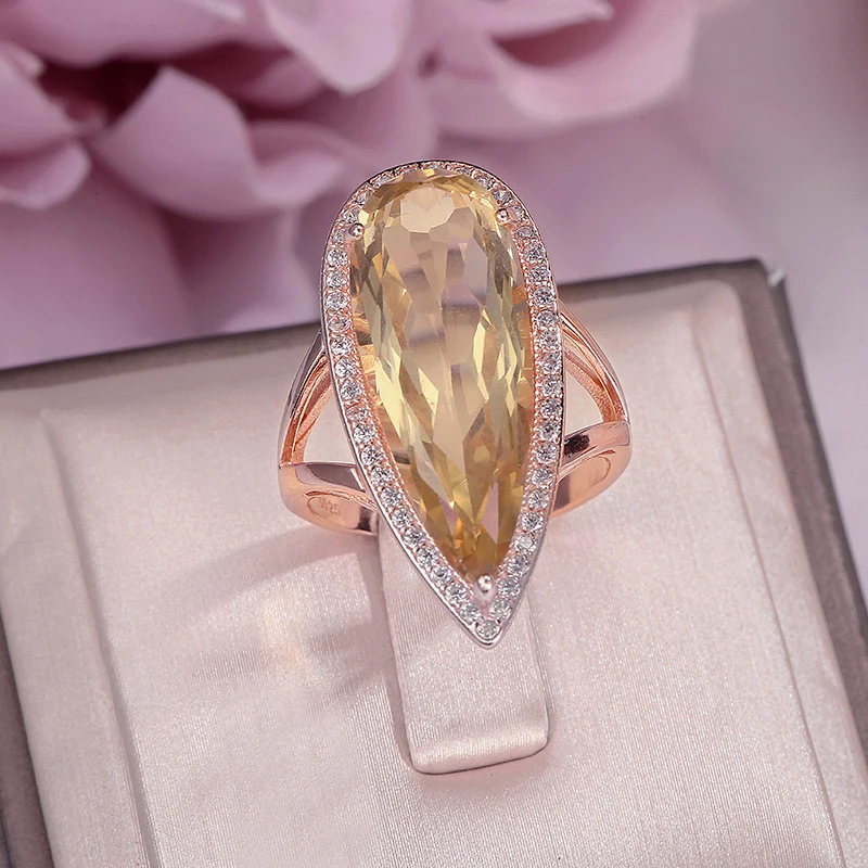LAMOON Natural Citrine Gemstone S925 Rings for Women Real Sterling Silver Tear Drop Luxury Cocktail Ring Anel Fine Jewelry RI041
LAMOON Natural Citrine Gemstone S925 Rings for Women Real Sterling Silver Tear Drop Luxury Cocktail Ring Anel Fine Jewelry RI041