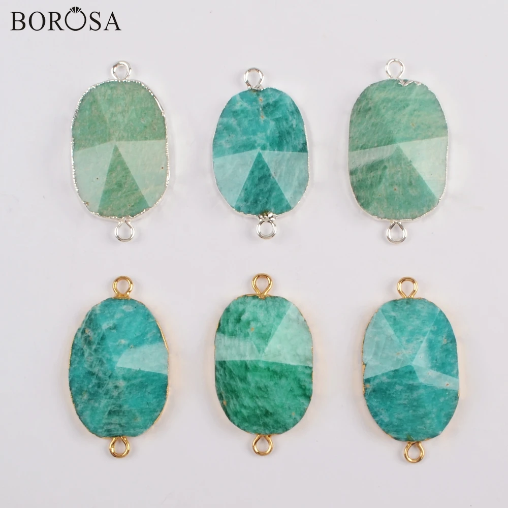 BOROSA 5PCS Gild Natural Green Blue Amazonite Faceted Connector Natural Gems Stone Double Charms for Bracelet Handmade G1811
BOROSA 5PCS Gild Natural Green Blue Amazonite Faceted Connector Natural Gems Stone Double Charms for Bracelet Handmade G1811