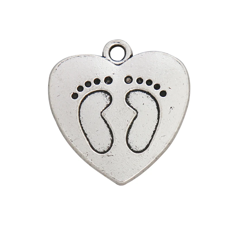 RAINXTAR Fashion Alloy Heart Charms With Baby Feet Mother's Day Gift Charms 20*21mm 20pcs AAC1813
RAINXTAR Fashion Alloy Heart Charms With Baby Feet Mother's Day Gift Charms 20*21mm 20pcs AAC1813
