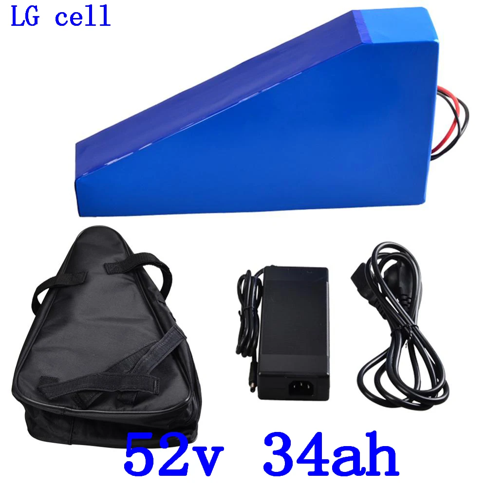 52v triangle lithium battery 52v 34ah electric bike battery 52v 34ah electric scooter battery use LG cell for 48V 1000W motor
52v triangle lithium battery 52v 34ah electric bike battery 52v 34ah electric scooter battery use LG cell for 48V 1000W motor