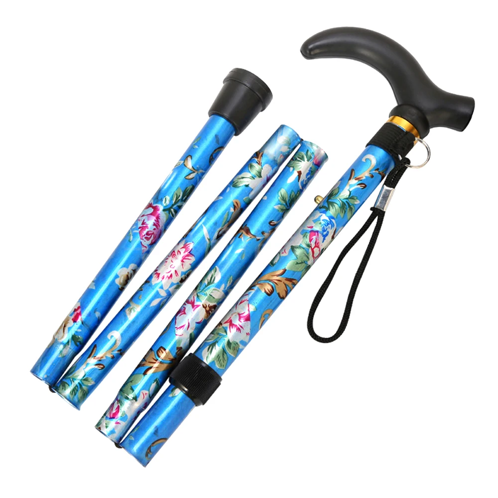 High-grade Aluminum Alloy Five-section Folding Cane Climbing Rod Trekking Pole with Wooden Handle Retractable | Спорт и развлечения