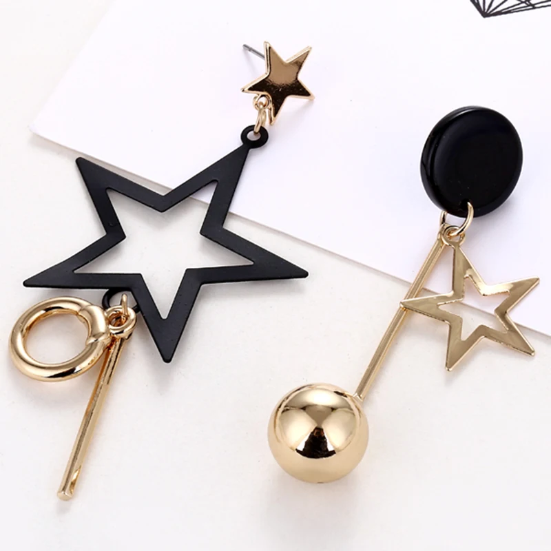 Hot Five-pointed Star Metal Tassel Drop Earrings Statement Jewelry For Women Gift Fashion Geometry Asymmetry Jewelry New2019
Hot Five-pointed Star Metal Tassel Drop Earrings Statement Jewelry For Women Gift Fashion Geometry Asymmetry Jewelry New2019